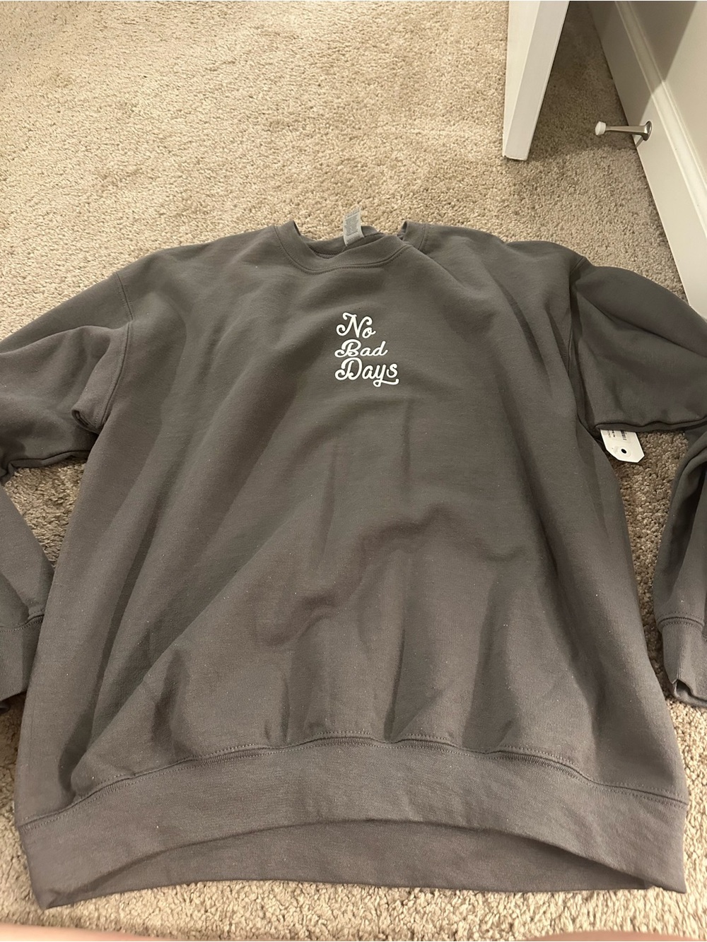 Gildan Charcoal Gray 'No Bad Days' Crewneck Sweatshirt